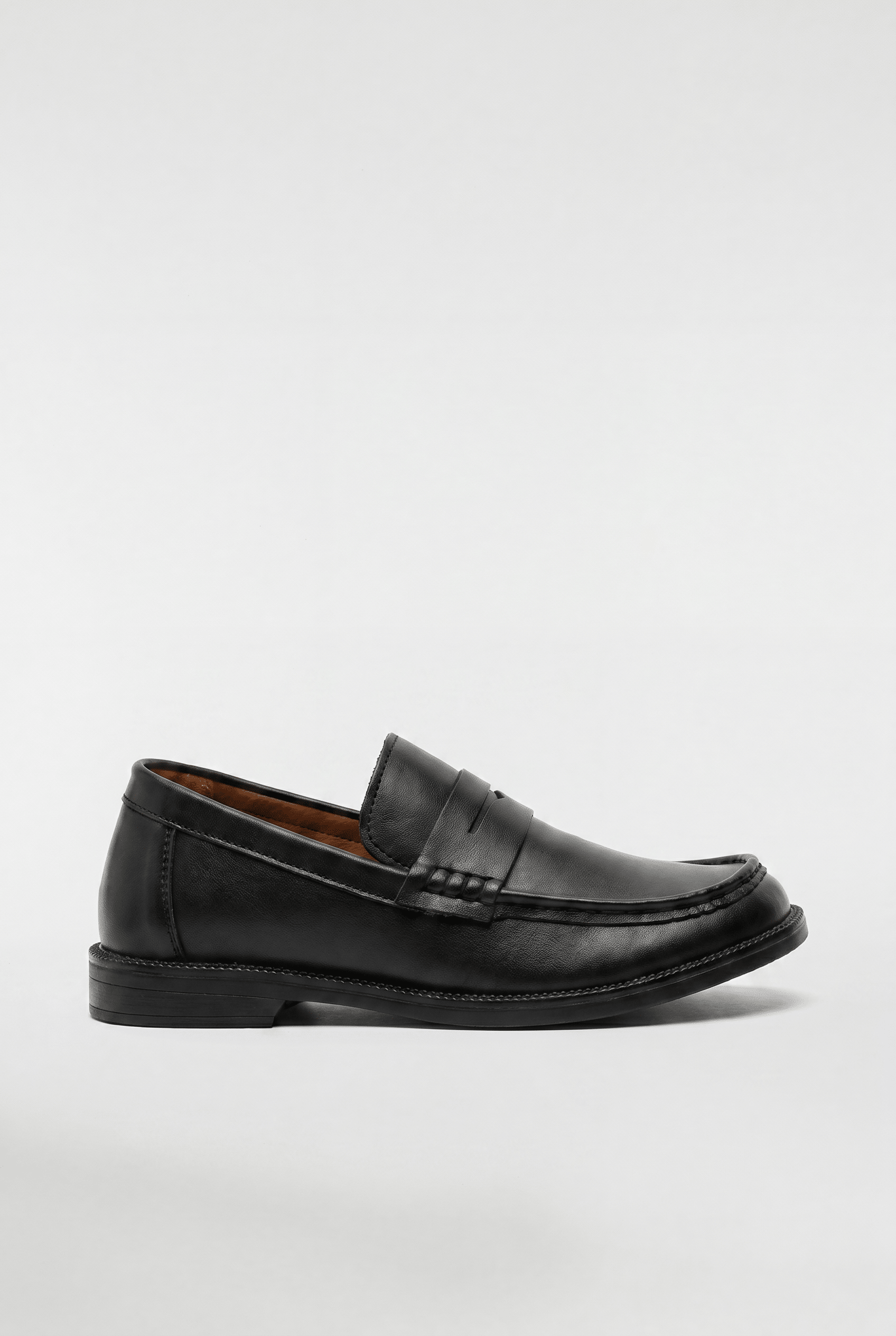 Men's Leather Penny Loafers - Black - Rully Official