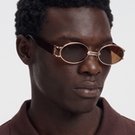 Men’s Sunglasses — Manhattan - Gold Front | Brown Temples | Brown Lens - Rully Official