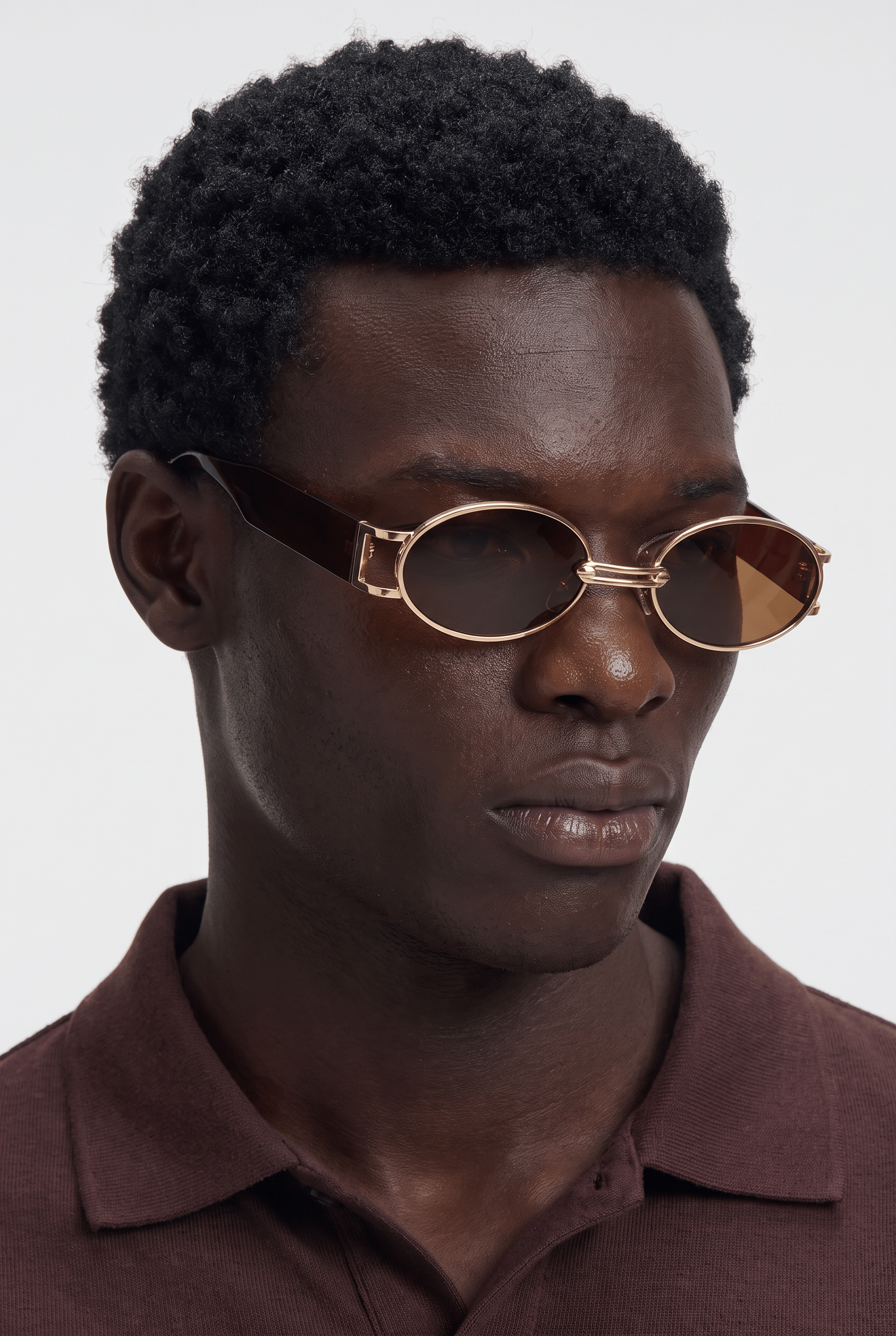 Men’s Sunglasses — Manhattan - Gold Front | Brown Temples | Brown Lens - Rully Official