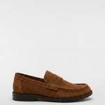 Men's Suede Penny Loafers - Brown - Rully Official