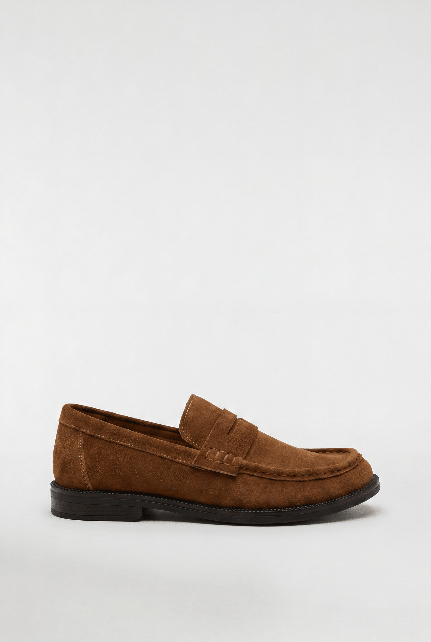 Men's Suede Penny Loafers - Brown - Rully Official