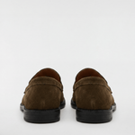 Men's Suede Penny Loafers - Dark Olive - Rully Official