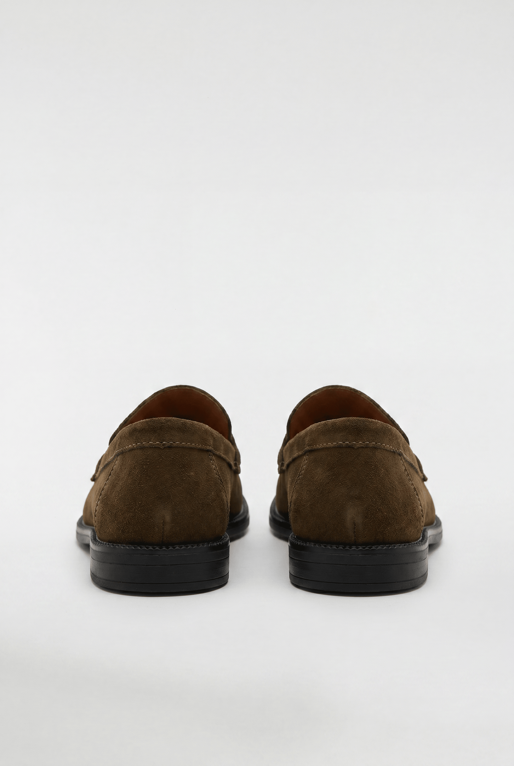 Men's Suede Penny Loafers - Dark Olive - Rully Official