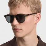 Men’s Sunglasses — Kyoto - Dark Olive Front | Tortoise Temples | Dark Grey Lens - Rully Official