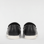 Men's Leather Apron Toe Loafers - Black - Rully Official