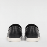Men's Leather Apron Toe Loafers - Black - Rully Official