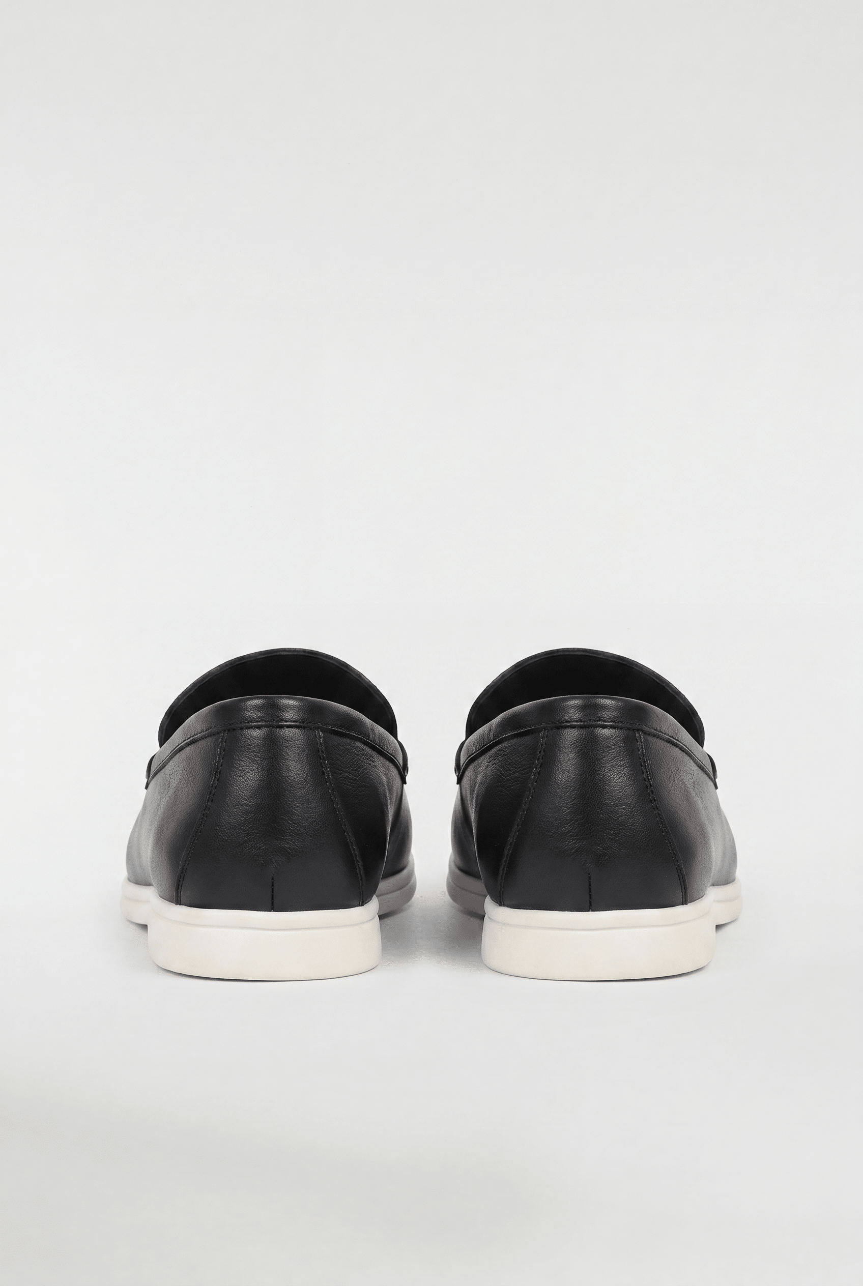 Men's Leather Apron Toe Loafers - Black - Rully Official