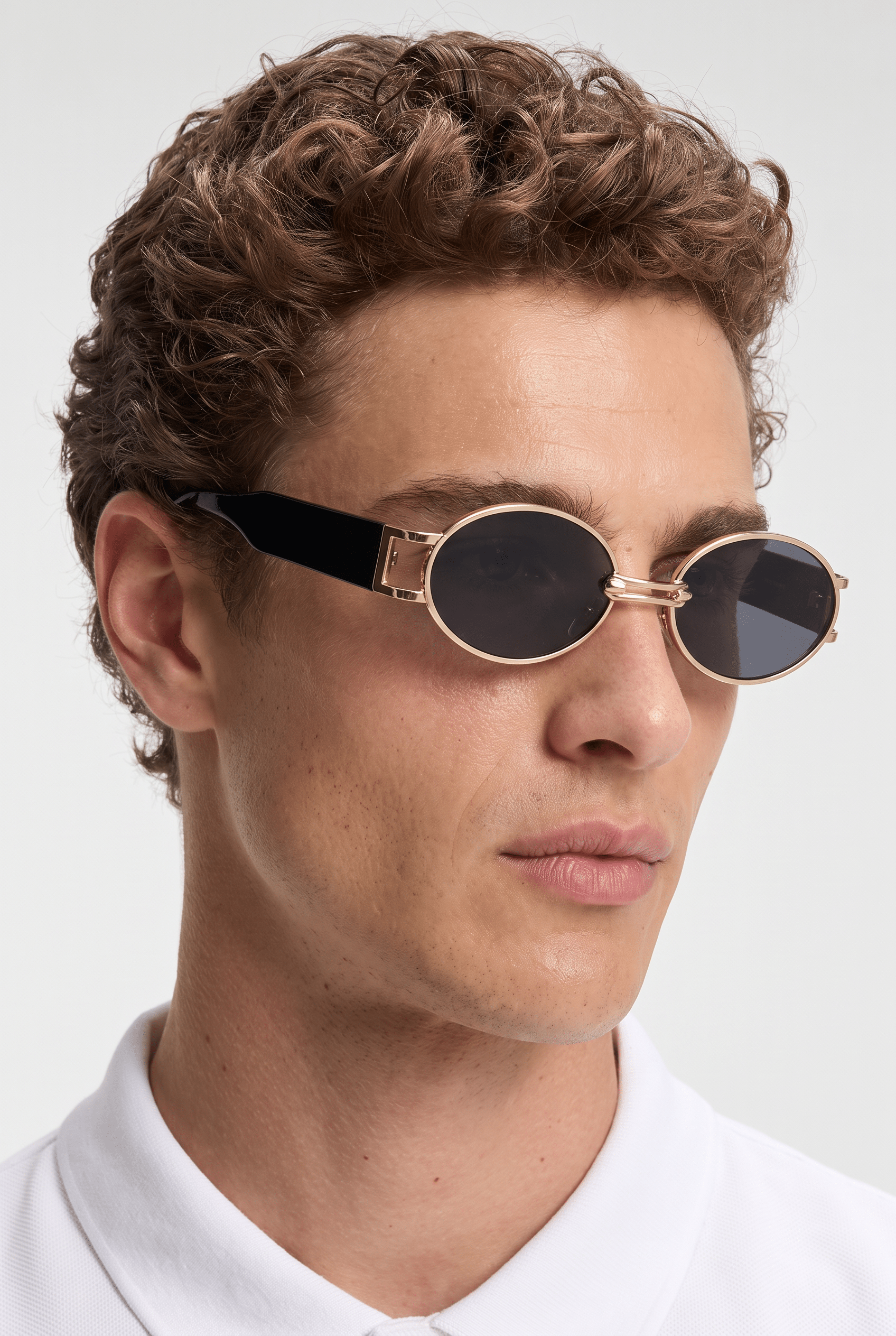 Men’s Sunglasses — Manhattan - Gold Front | Black Temples | Dark Grey Lens - Rully Official