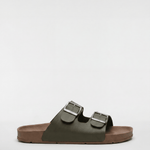 Men's Buckle Slide Sandals - Olive - Rully Official