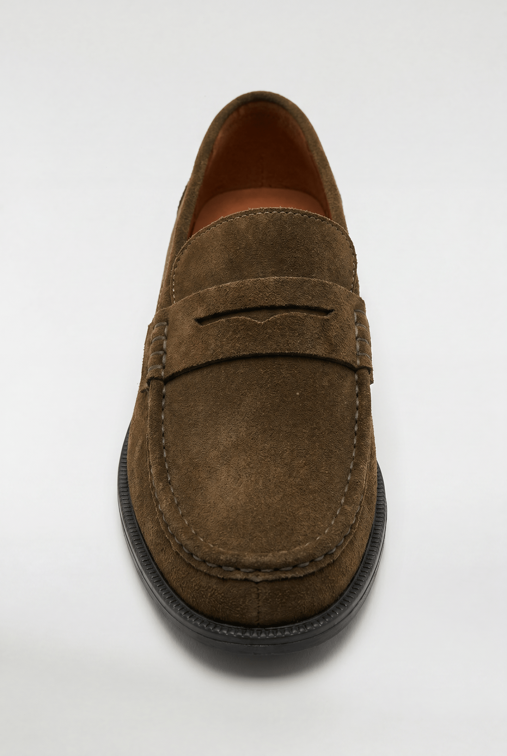 Men's Suede Penny Loafers - Dark Olive - Rully Official