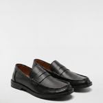 Men's Leather Penny Loafers - Black - Rully Official