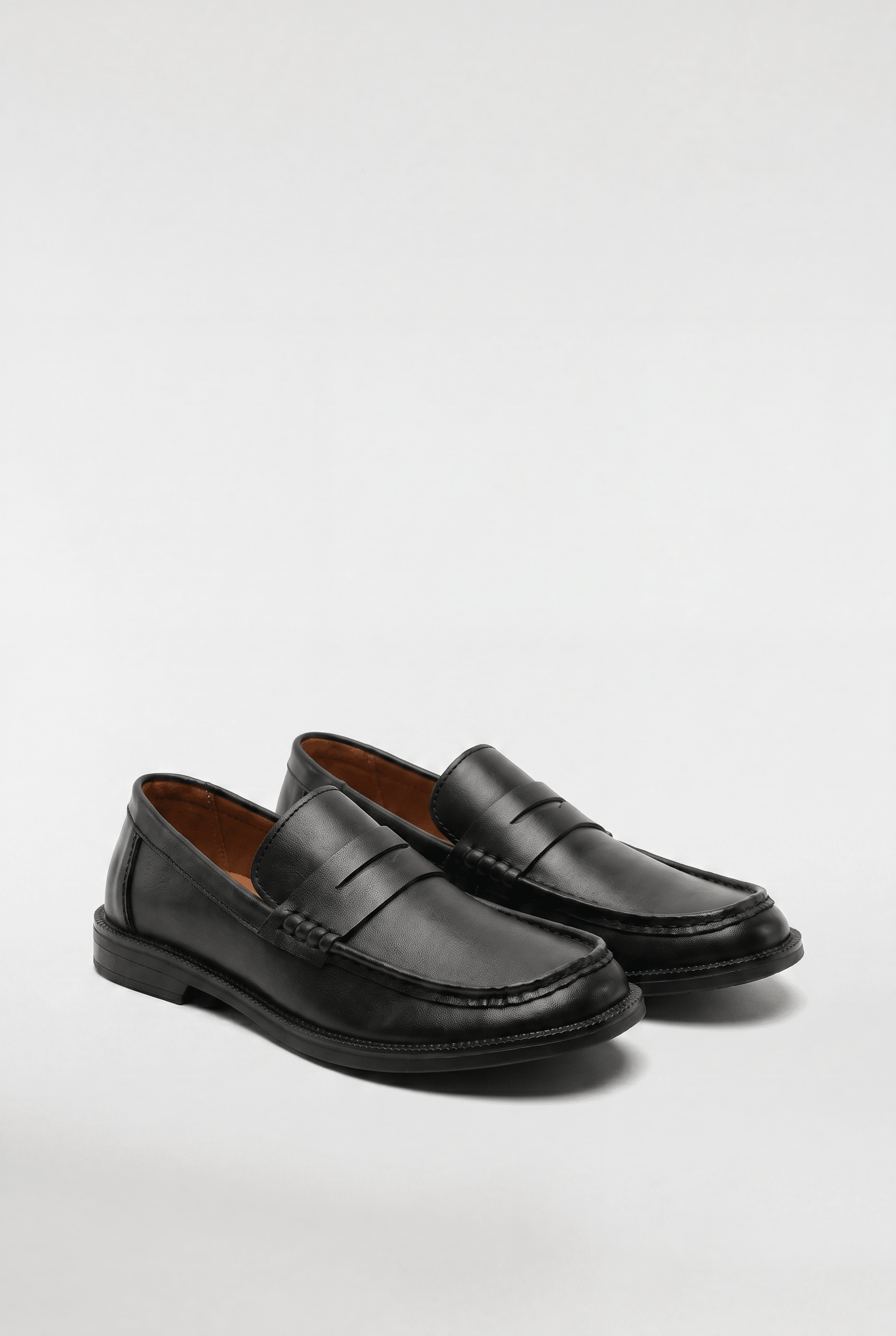 Men's Leather Penny Loafers - Black - Rully Official