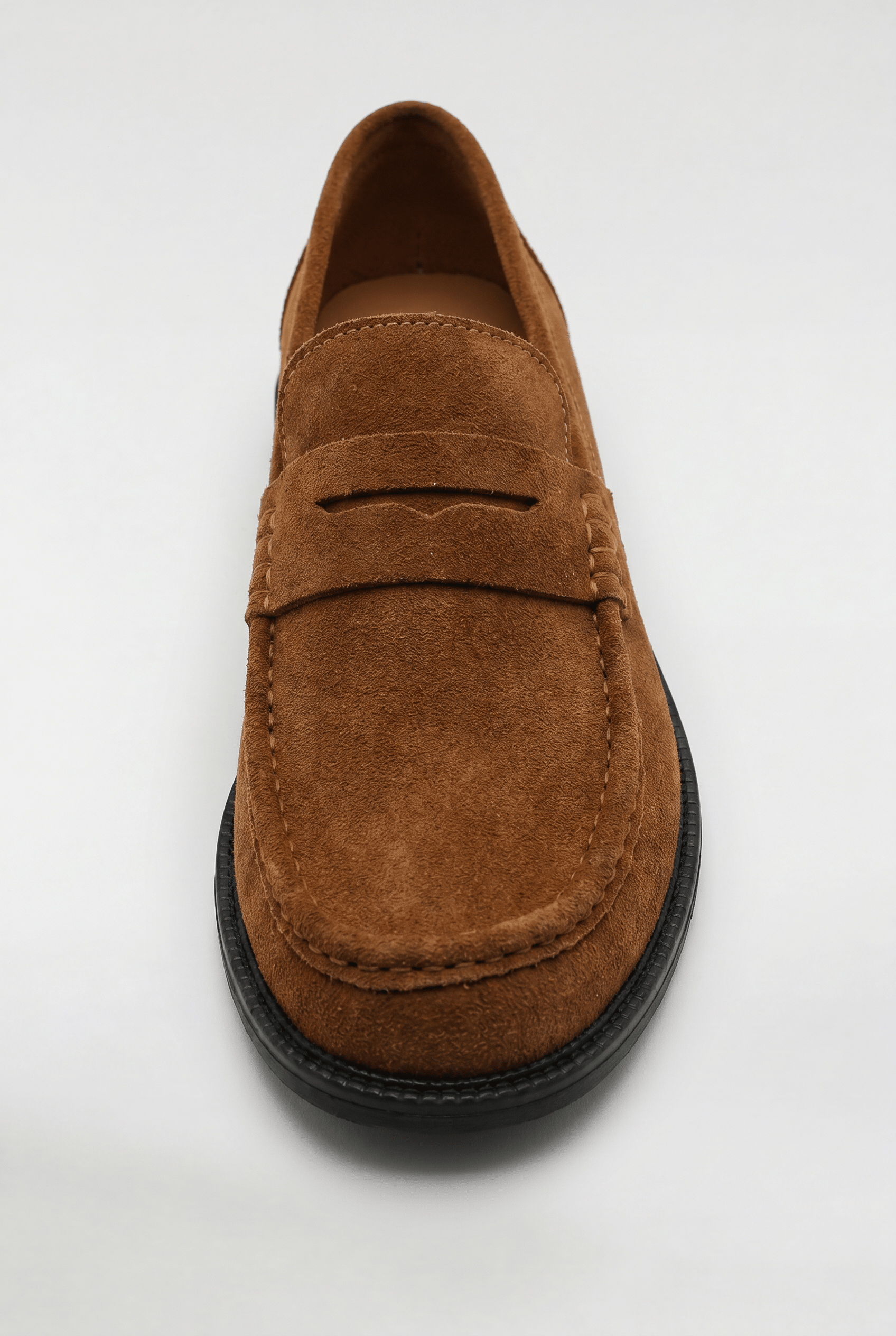 Men's Suede Penny Loafers - Brown - Rully Official