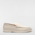 Men's Leather Apron Toe Loafers - Cream - Rully Official