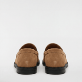 Men's Suede Penny Loafers - Caramel - Rully Official