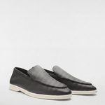 Men's Leather Apron Toe Loafers - Dark Olive - Rully Official