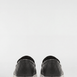 Men's Leather Apron Toe Loafers - Dark Olive - Rully Official