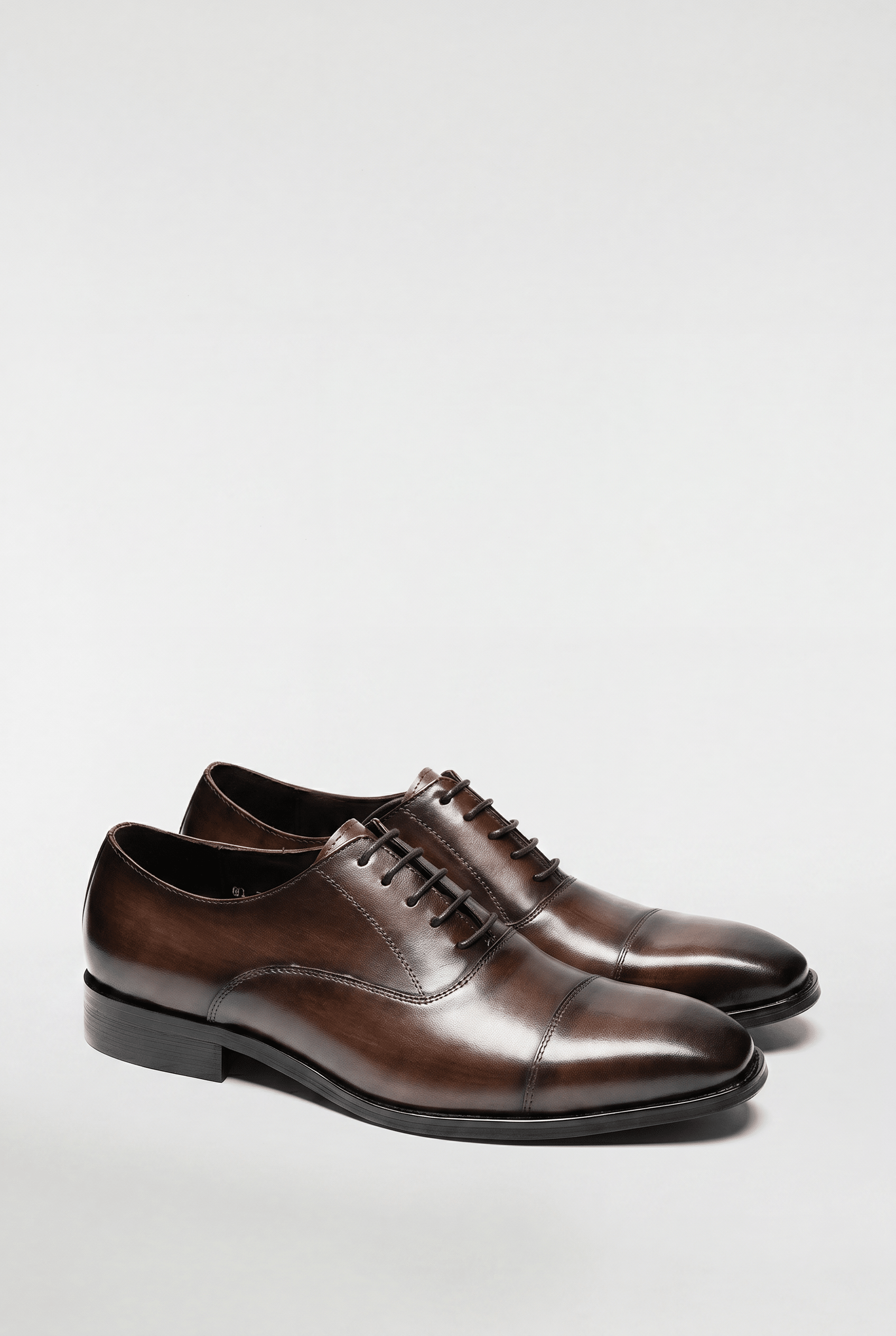 Men's Leather Oxford Shoes - Brown - Rully Official
