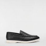 Men's Leather Apron Toe Loafers - Black - Rully Official
