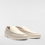 Men's Leather Apron Toe Loafers - Cream - Rully Official