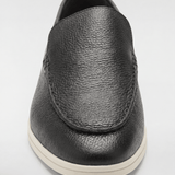 Men's Leather Apron Toe Loafers - Dark Olive - Rully Official