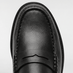 Men's Leather Penny Loafers - Black - Rully Official